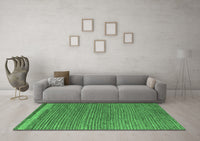 Machine Washable Abstract Emerald Green Modern Rug, wshabs5148emgrn