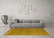 Machine Washable Abstract Yellow Modern Rug in a Living Room, wshabs5148yw