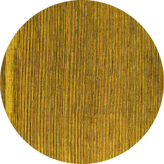 Round Machine Washable Abstract Yellow Modern Rug, wshabs5148yw