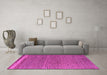 Machine Washable Abstract Pink Modern Rug in a Living Room, wshabs5148pnk