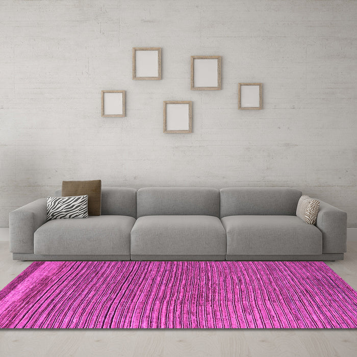 Machine Washable Abstract Pink Modern Rug in a Living Room, wshabs5148pnk