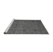 Sideview of Machine Washable Abstract Gray Modern Rug, wshabs5149gry