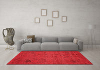 Machine Washable Abstract Red Modern Rug, wshabs5149red