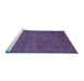 Sideview of Machine Washable Abstract Blue Modern Rug, wshabs5149blu