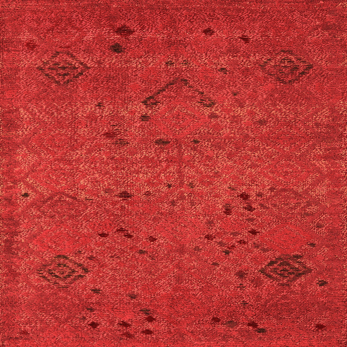 Square Machine Washable Abstract Orange Modern Area Rugs, wshabs5149org