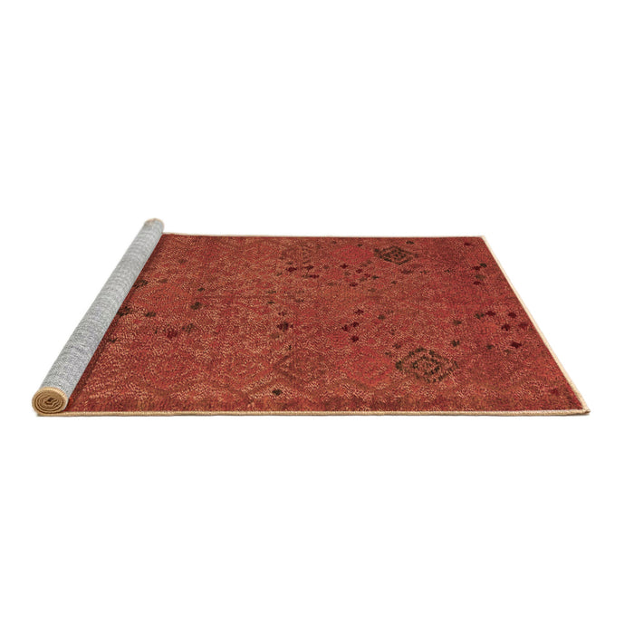 Sideview of Machine Washable Abstract Brown Modern Rug, wshabs5149brn