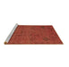 Sideview of Machine Washable Abstract Brown Modern Rug, wshabs5149brn