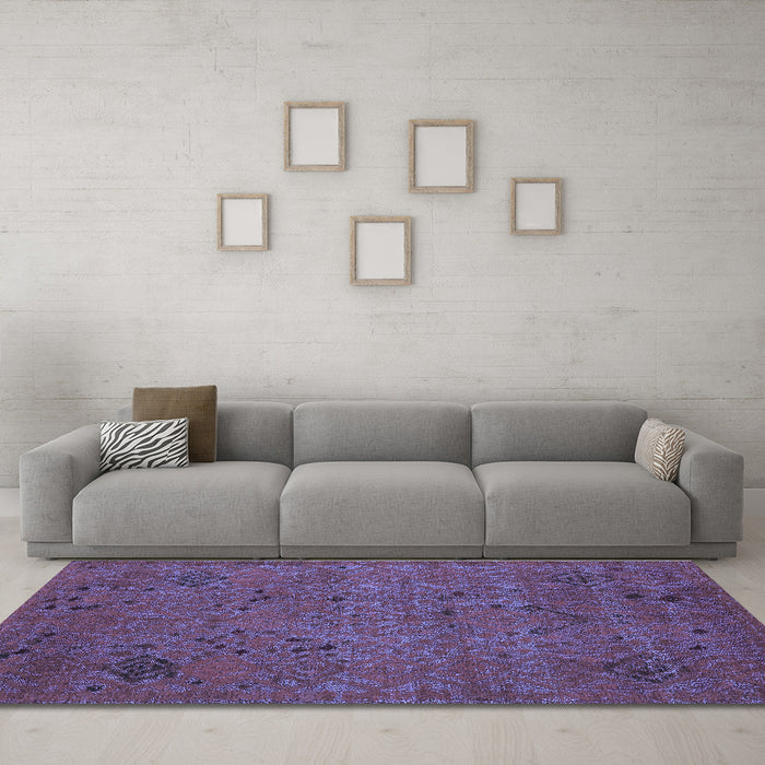 Machine Washable Abstract Blue Modern Rug in a Living Room, wshabs5149blu