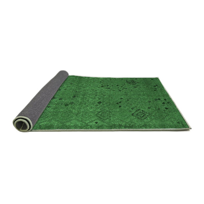 Sideview of Abstract Emerald Green Modern Rug, abs5149emgrn