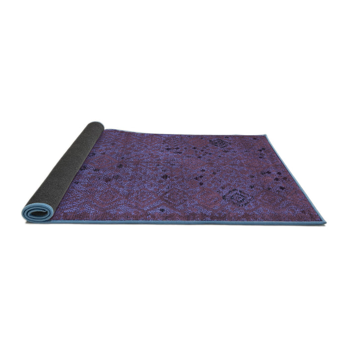 Sideview of Abstract Blue Modern Rug, abs5149blu