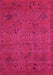 Machine Washable Abstract Pink Modern Rug, wshabs5149pnk