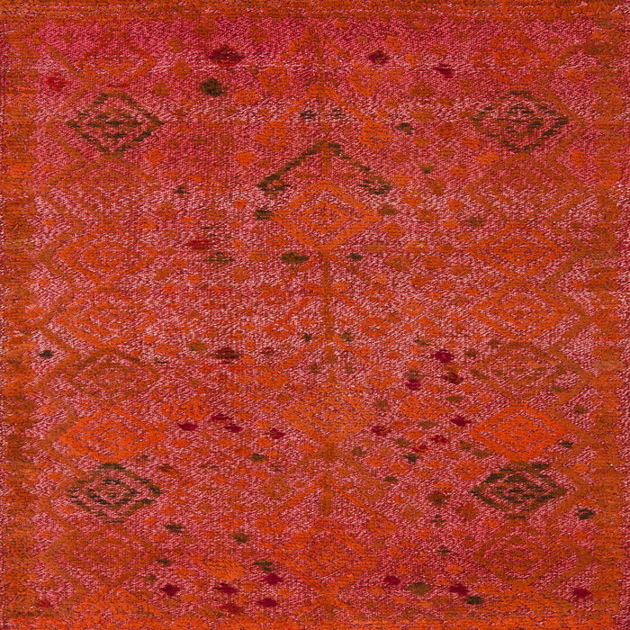Square Abstract Red Modern Rug, abs5149