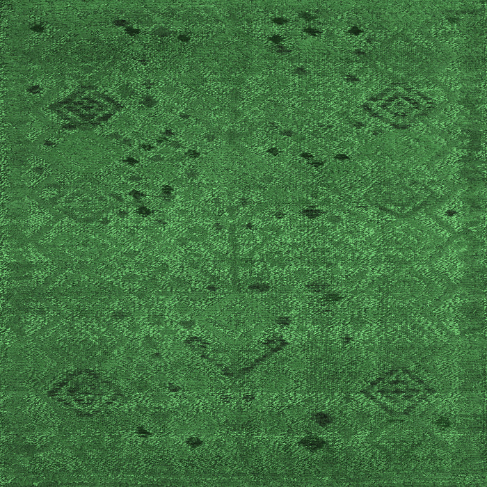 Square Abstract Emerald Green Modern Rug, abs5149emgrn