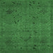 Square Abstract Emerald Green Modern Rug, abs5149emgrn