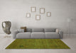 Machine Washable Abstract Green Modern Area Rugs in a Living Room,, wshabs5149grn