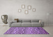 Machine Washable Abstract Purple Modern Area Rugs in a Living Room, wshabs514pur