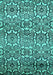 Machine Washable Abstract Turquoise Modern Area Rugs, wshabs514turq