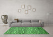 Machine Washable Abstract Green Modern Area Rugs in a Living Room,, wshabs514grn