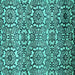 Square Abstract Turquoise Modern Rug, abs514turq