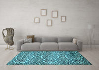 Machine Washable Abstract Light Blue Modern Rug, wshabs514lblu