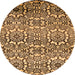 Round Abstract Orange Modern Rug, abs514org