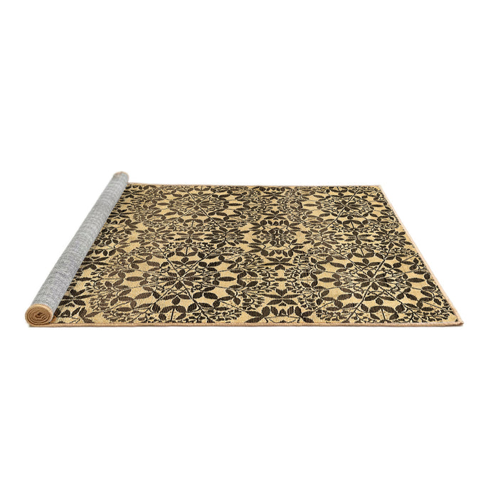 Sideview of Machine Washable Abstract Brown Modern Rug, wshabs514brn