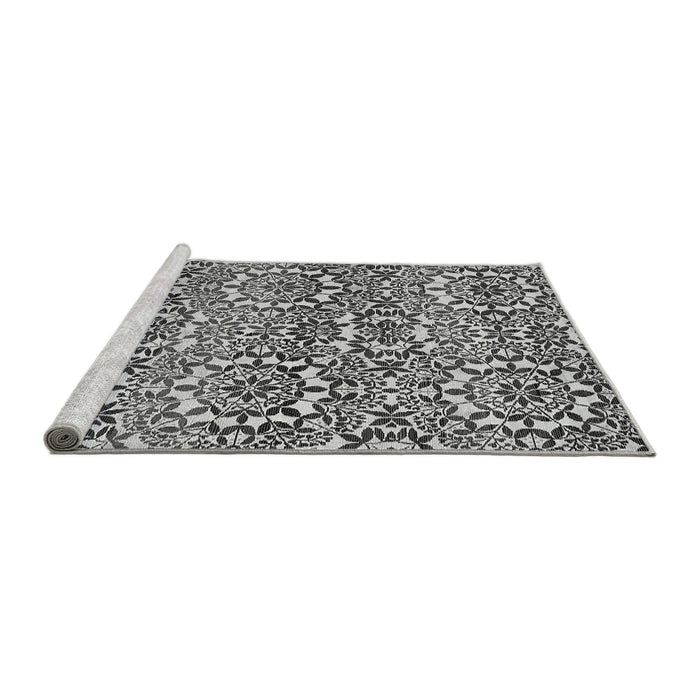 Sideview of Machine Washable Abstract Gray Modern Rug, wshabs514gry