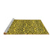 Sideview of Machine Washable Abstract Yellow Modern Rug, wshabs514yw