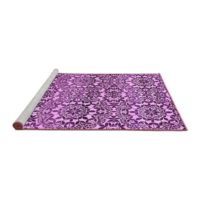 Sideview of Machine Washable Abstract Pink Modern Rug, wshabs514pnk