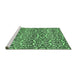 Sideview of Machine Washable Abstract Emerald Green Modern Area Rugs, wshabs514emgrn