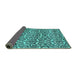 Sideview of Abstract Turquoise Modern Rug, abs514turq