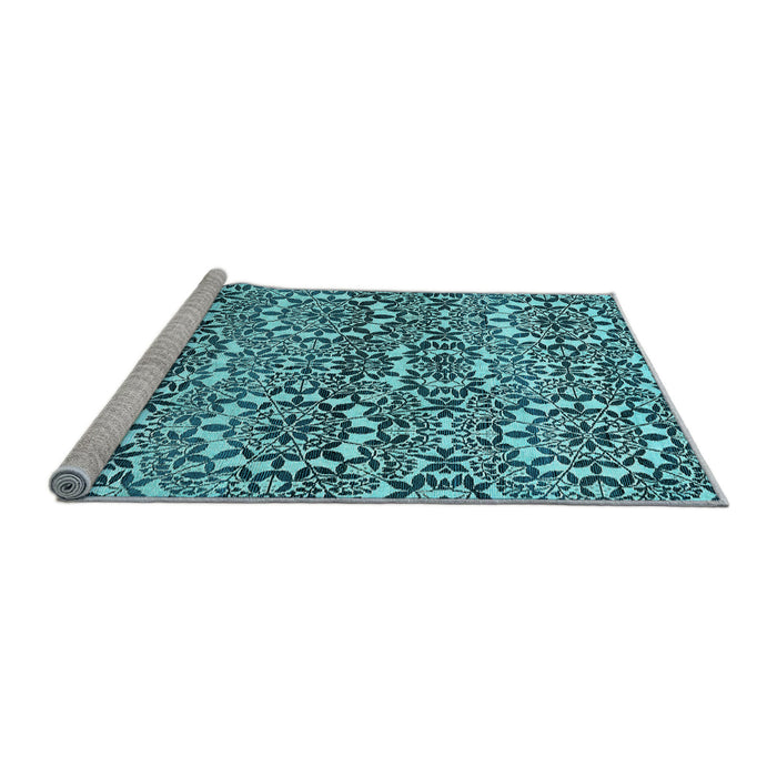 Sideview of Machine Washable Abstract Light Blue Modern Rug, wshabs514lblu