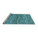 Sideview of Machine Washable Abstract Light Blue Modern Rug, wshabs514lblu