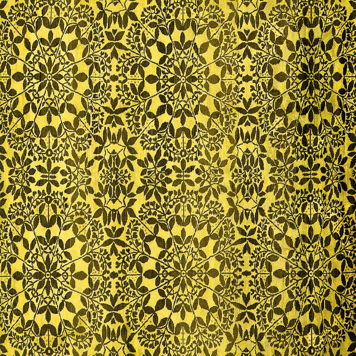 Square Machine Washable Abstract Yellow Modern Rug, wshabs514yw