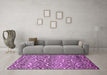 Machine Washable Abstract Pink Modern Rug in a Living Room, wshabs514pnk