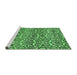 Sideview of Machine Washable Abstract Green Modern Area Rugs, wshabs514grn