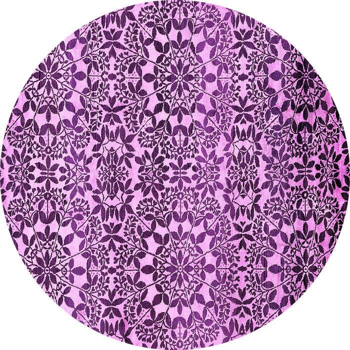 Round Abstract Pink Modern Rug, abs514pnk