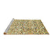 Sideview of Machine Washable Abstract Brown Gold Rug, wshabs515