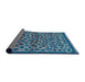 Sideview of Abstract Koi Blue Modern Rug, abs5150