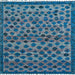 Square Abstract Koi Blue Modern Rug, abs5150