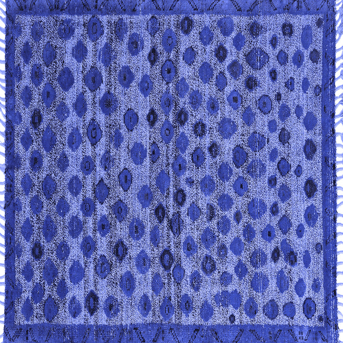 Square Abstract Blue Modern Rug, abs5150blu