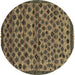 Round Abstract Brown Modern Rug, abs5150brn