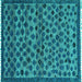 Square Abstract Turquoise Modern Rug, abs5150turq