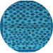 Round Machine Washable Abstract Light Blue Modern Rug, wshabs5150lblu