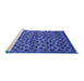 Sideview of Machine Washable Abstract Blue Modern Rug, wshabs5150blu