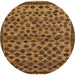 Round Abstract Orange Modern Rug, abs5150org