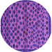 Round Machine Washable Abstract Pink Modern Rug, wshabs5150pnk