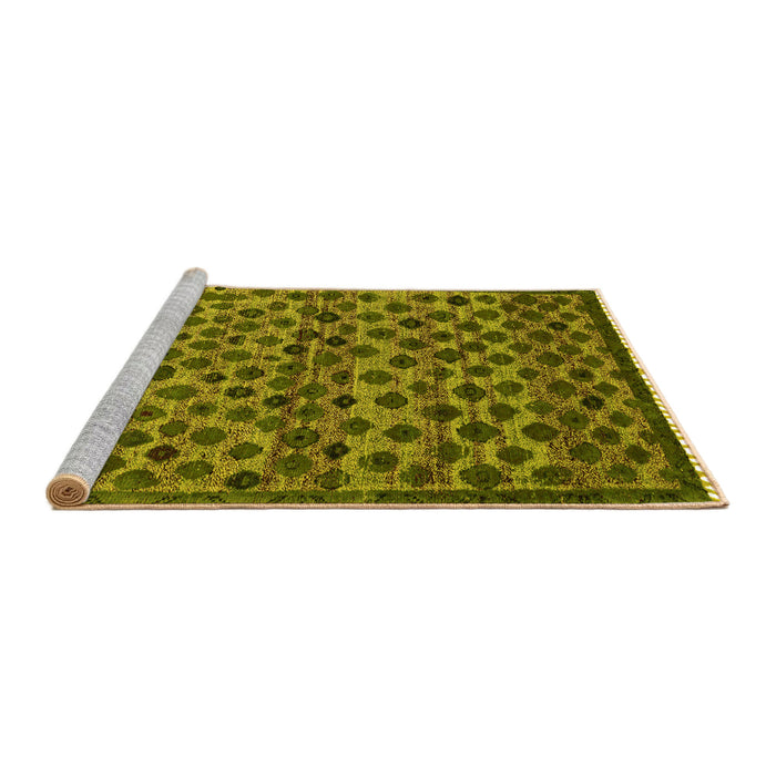 Sideview of Machine Washable Abstract Yellow Modern Rug, wshabs5150yw