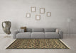 Machine Washable Abstract Brown Modern Rug in a Living Room,, wshabs5150brn