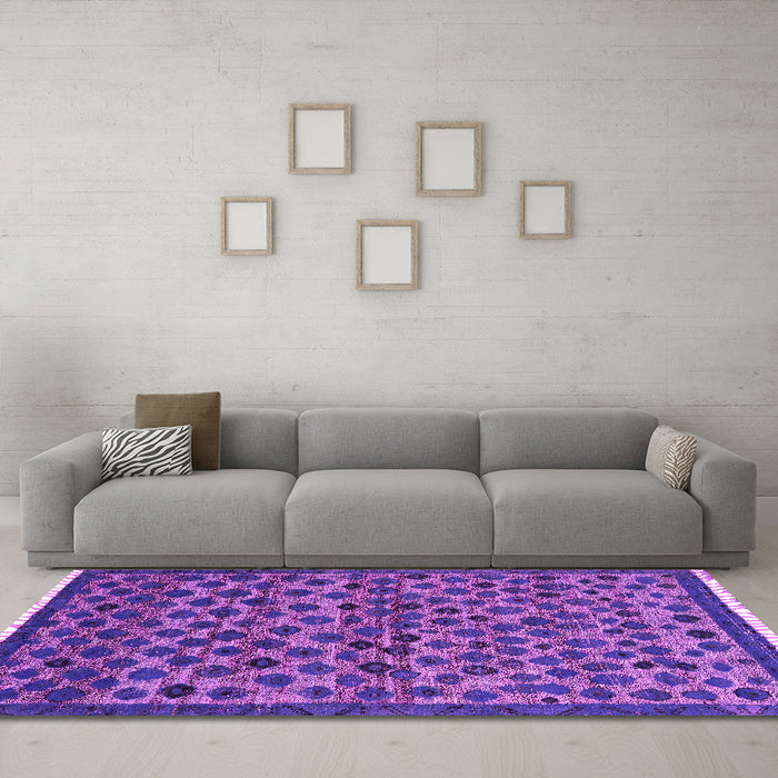 Machine Washable Abstract Pink Modern Rug in a Living Room, wshabs5150pnk